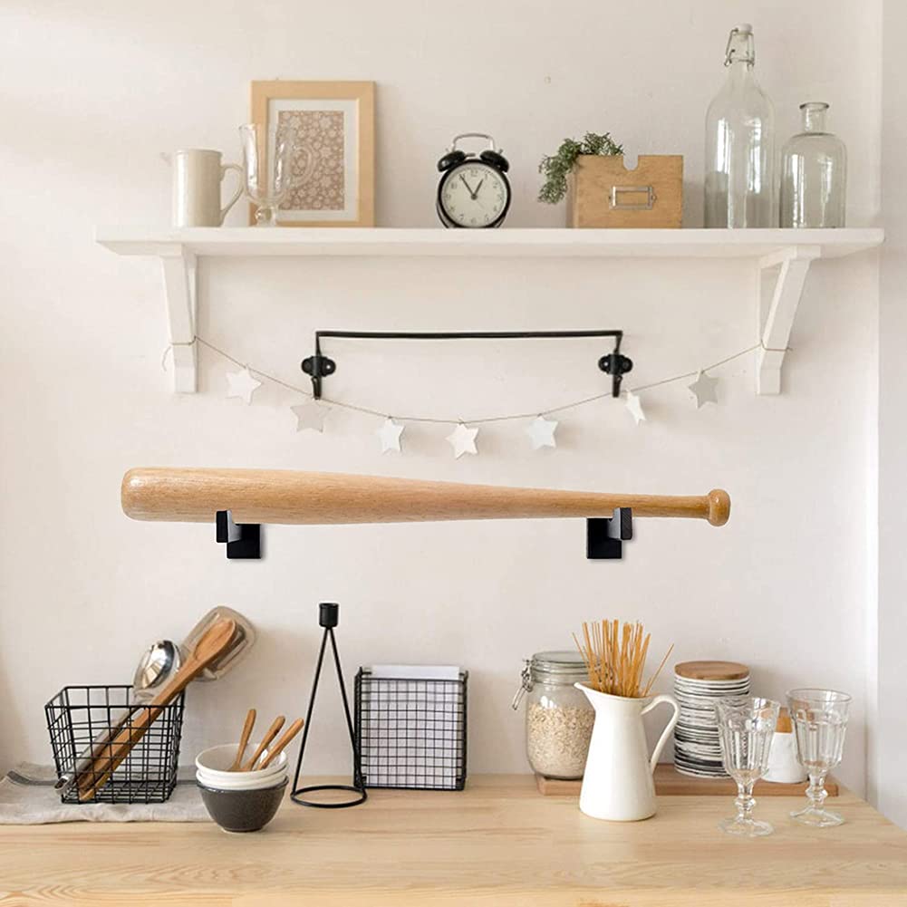 Support En Bois Pour Battes De Baseball - Organiseur Élégant Et Léger Pour Équipement Sportif, Idéal Pour Bureau Et Appui De Fenêtre (Couleur Bois, Noir)
