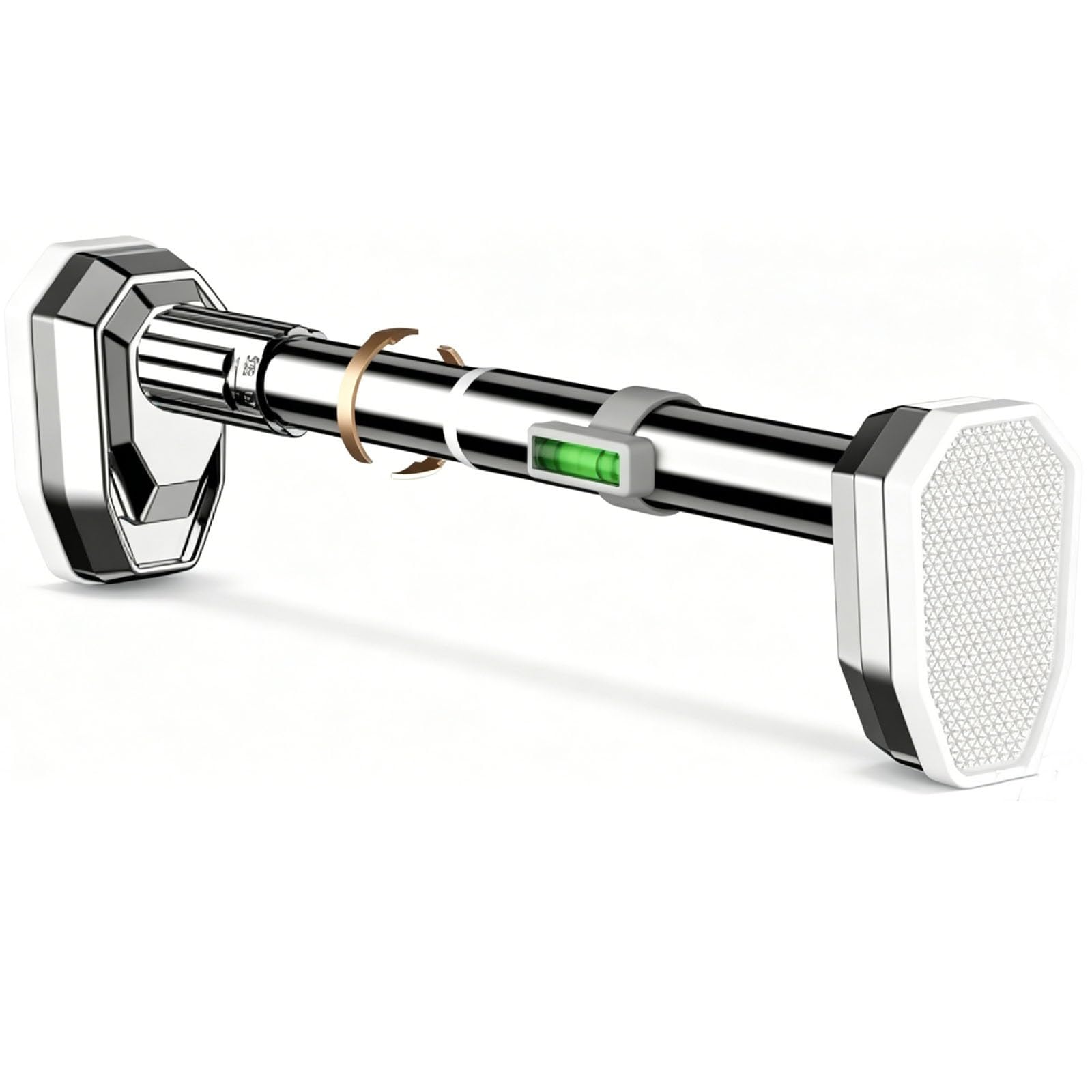 Tension Shower Curtain Rod, Curtain Rods for Windows No Drilling, with Built-in Level Bubble, Suitable for Bathroom Window Closet(Silver,190-260cm/75-102in)