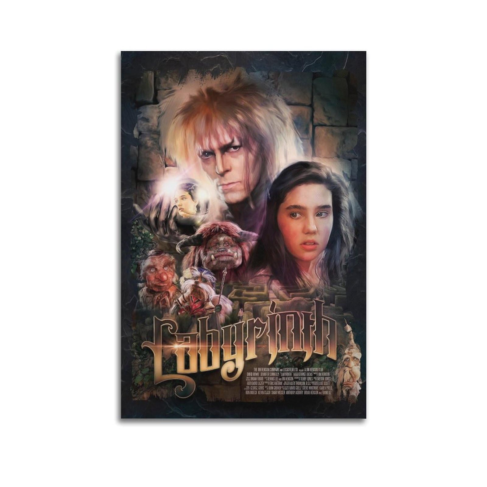 FDRPMHC Labyrinth Movie Poster Canvas Wall Art Decor Living Room Modern Family Bedroom 12x18inch(30x45cm) Unframe-style