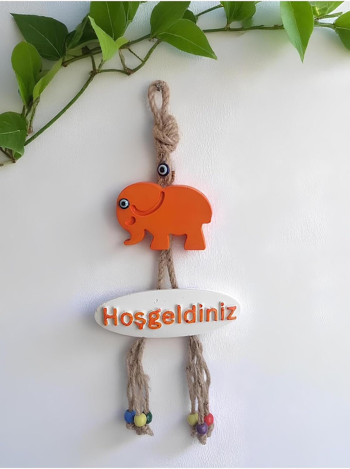 SODEF Orange Elephant Welcome Door Wall Hanger Modern Fabric Home Decor Accent - Orange