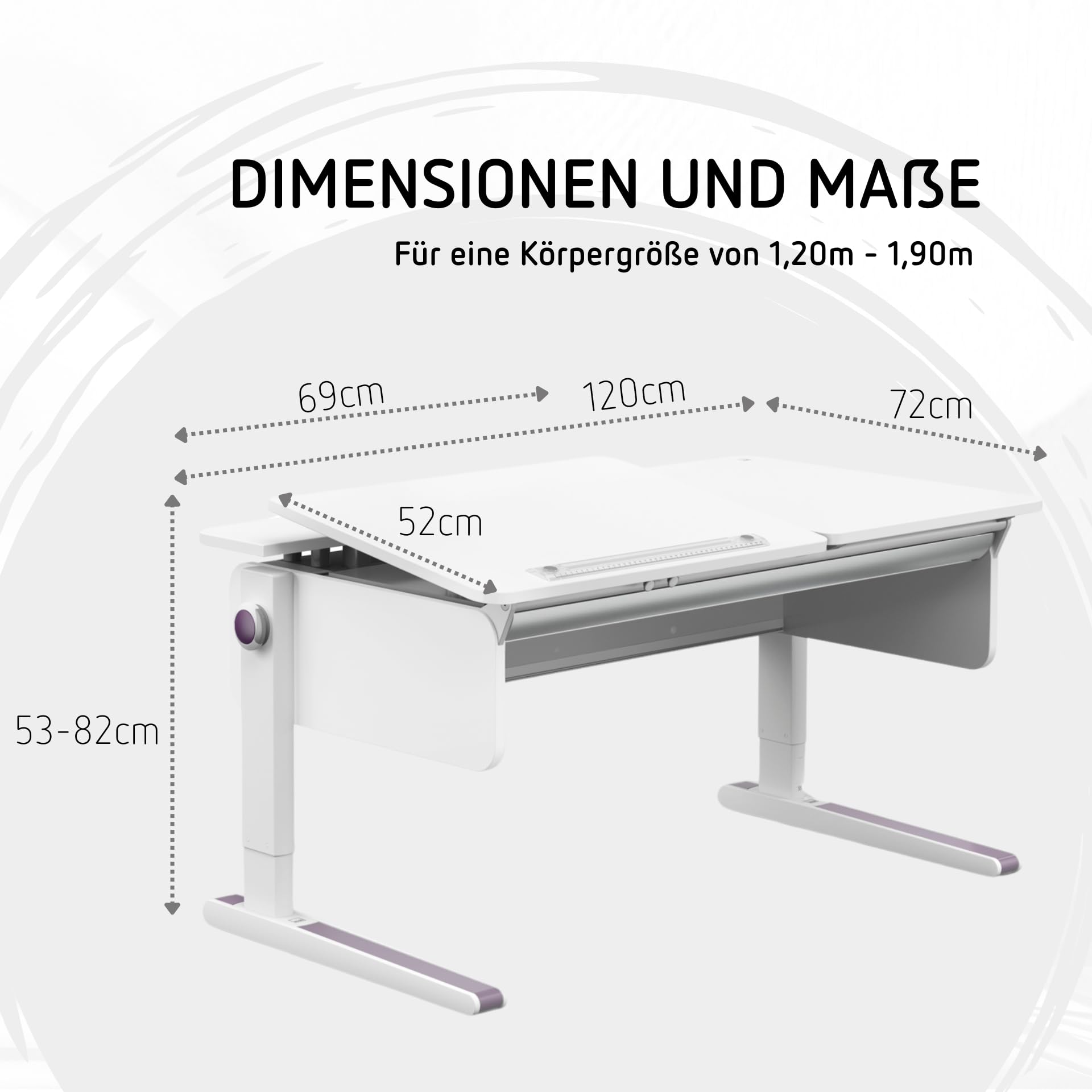 Moll Champion Left Up Kinderschreibtisch höhenverstellbar | mitwachsend & ergonomisch mit geteilter, neigbarer Tischplatte & gerundeten Ecken | ideal für Schulkinder | Made in Germany