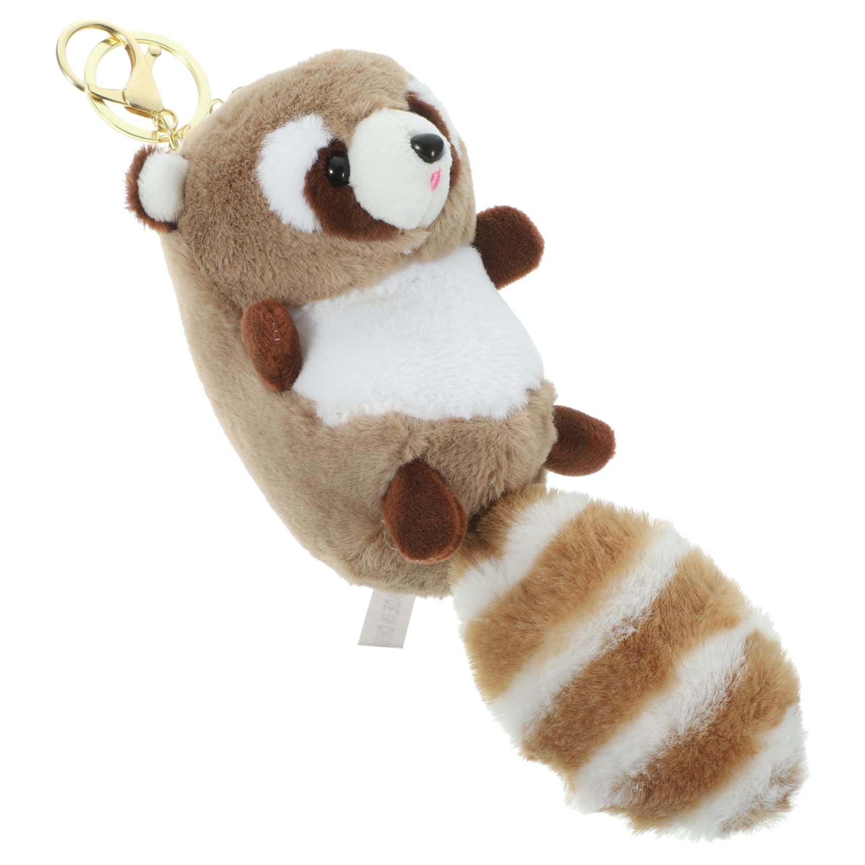 Toyvian Plush Raccoon Keychain Coffee Color Stuffed Animal Pendant
