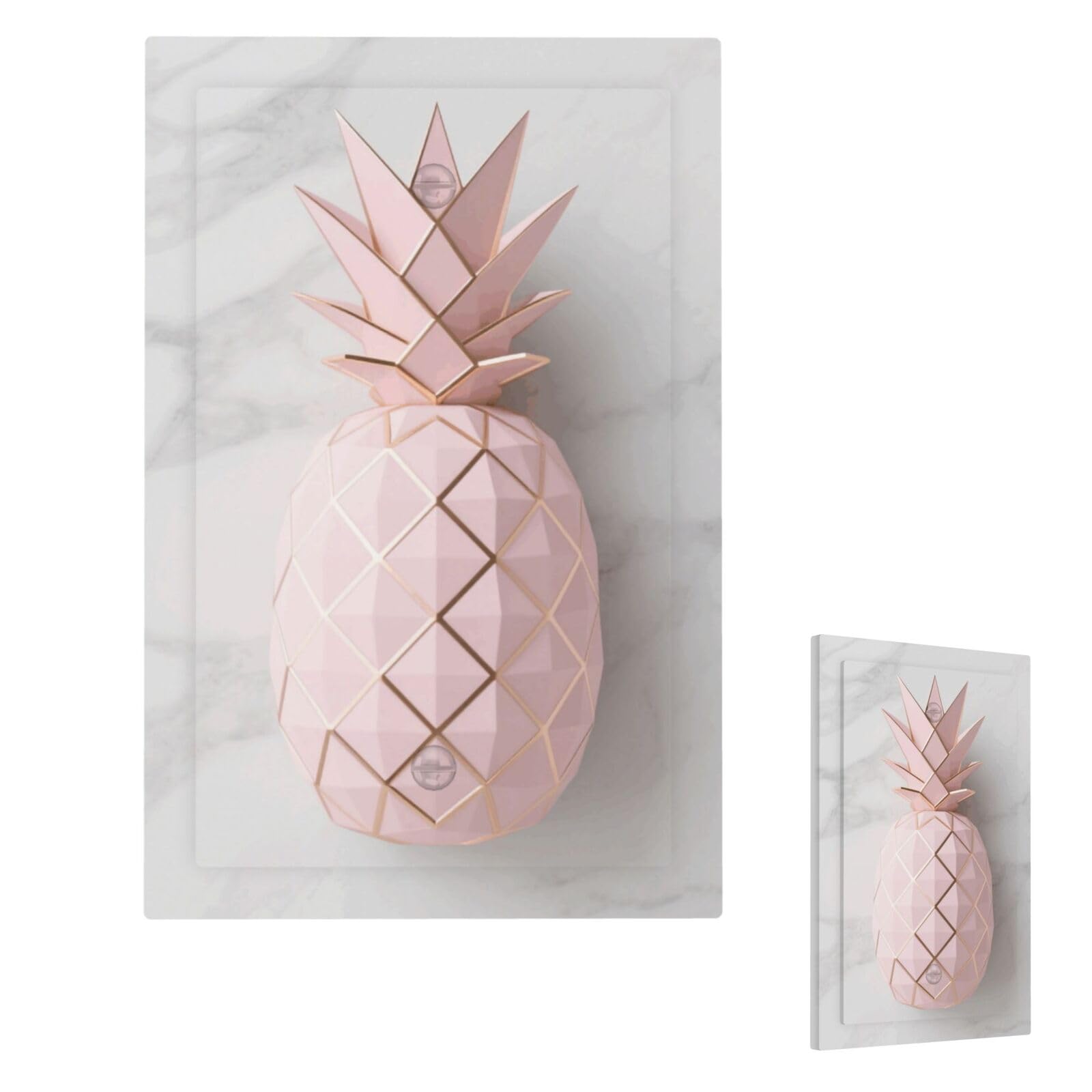 Gold Pineapple Wall Plate Cover Modern Decorative 1 Gang Light Switch Cover Unbreakable Receptacle Outlet Covers For Living Room Bedroom Home Decor Single Blank