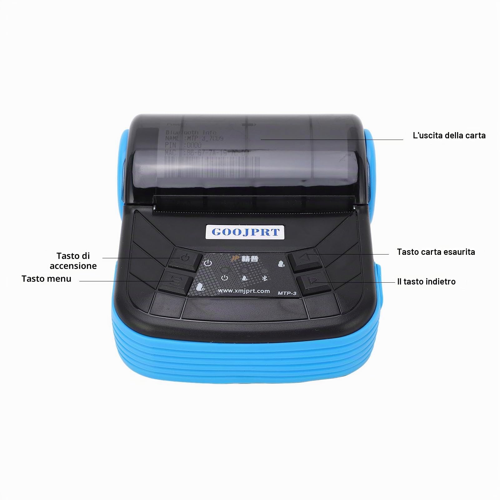Stampante Termica Portatile 80 mm con Connessione Wireless e Bluetooth per Ricevute – Ampia Compatibilità con Sistemi POS Ideale per Ufficio Casa e Viaggi d’Affari a Basso Rumore