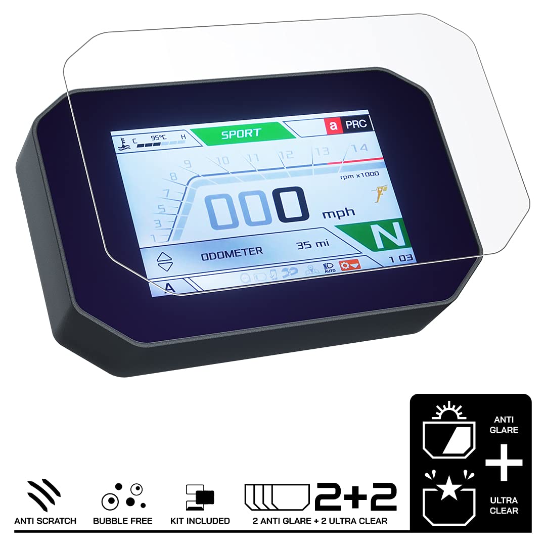 Speedo Angels Dashboard Screen Protector compatible with V100 Mandello (2021-) 2 x Ultra Clear & 2 x Anti Glare - Image 2