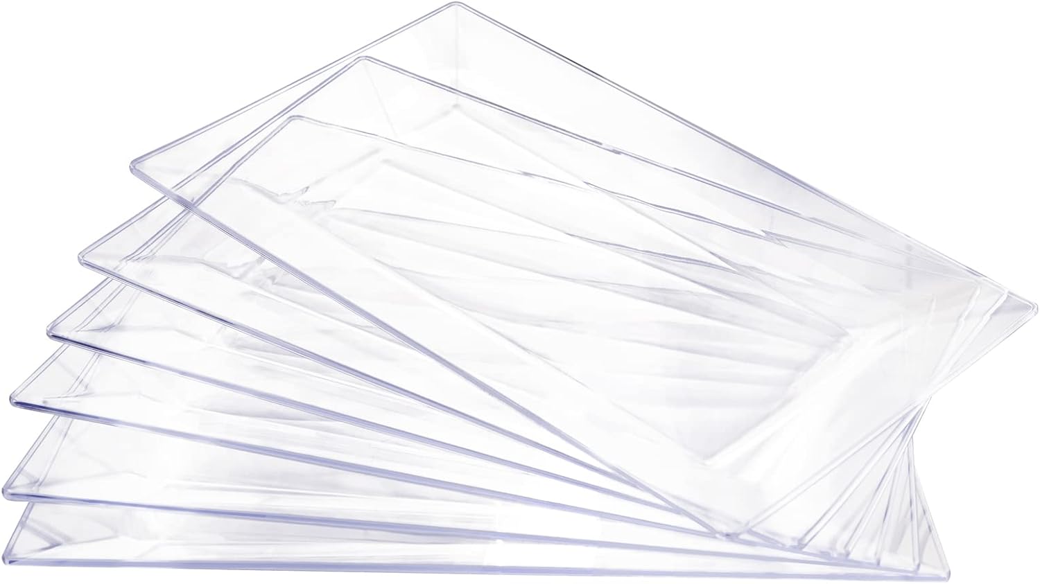 DaYammi 12 Pack Plastic Serving Trays, Heavy Duty Clear Plastic Serving Platters 13”×8” Rectangle Disposable Serving Platters and Trays for Parties, Wedding, Birthday, Dessert Table, Cupcake