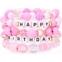 Seraphina Happy Birthday Bracelets for Women - 5 Pack Stackable Beaded Bracelets with Happy Birthday Letter Birthday Gift