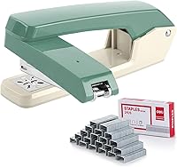 Vista 9 de Deli/EZWORK - Engrapadora giratoria con brazo oscilante, capacidad para 25 hojas, engrapadoras de escritorio con rotación de 360 grados con 1000 Azul