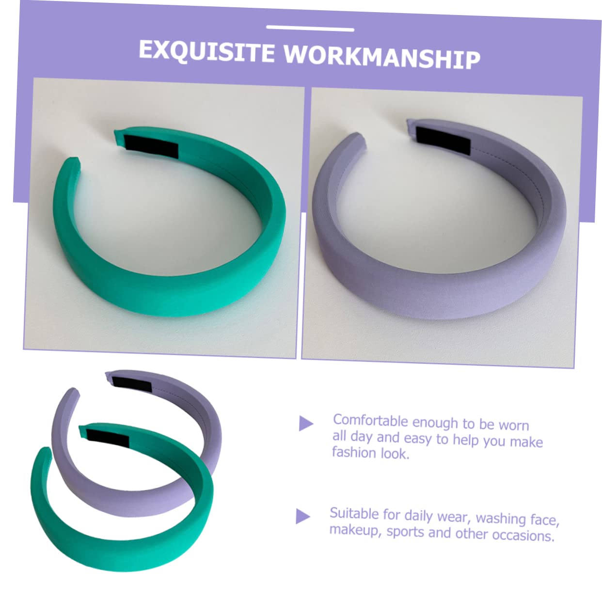 DOITOOL 6stücke Wide Padded Headbands Für Und Mädchen Süße Weiche Haarbänder Zarten Farben Helllila Für Und Verschiedene Frisuren