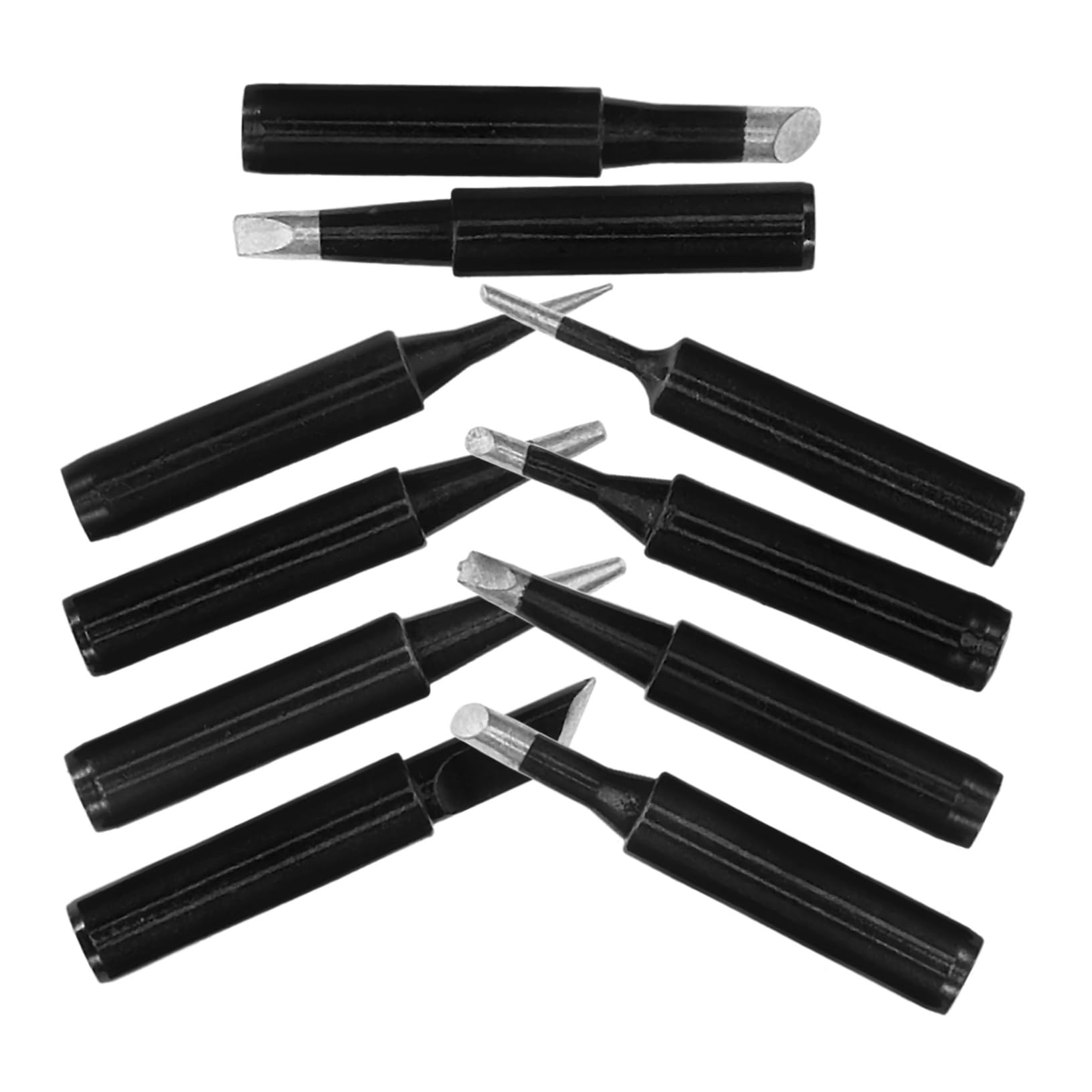 SEWACC 10Pcs Copper Soldering Iron Tips Precision Ground Welding Accessories for Various Solder Joints Durable and Reliable Performance
