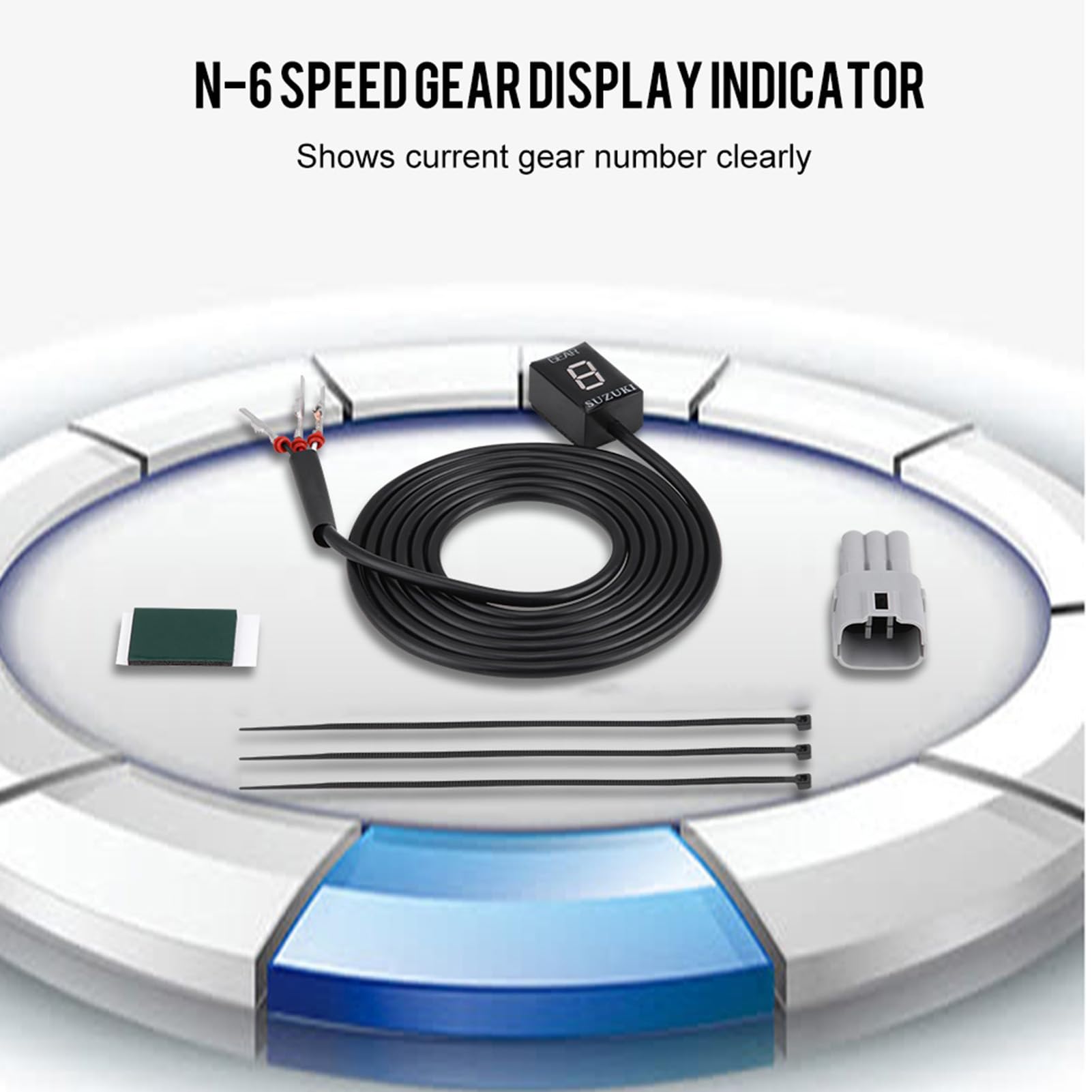 Indicador De Cambios N 6 Speed Gear Display Compatible Con Intruder 800 V Strom GSXR 600 SV650 Plug And Play Visualización Clara Detección Automática