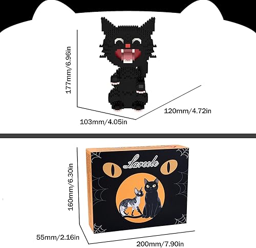 Vista 72 de Larcele Juego de mini bloques de construcción para gatos, ladrillos de juguete de construcción 3D para bricolaje, 1390 piezas KLJM-05