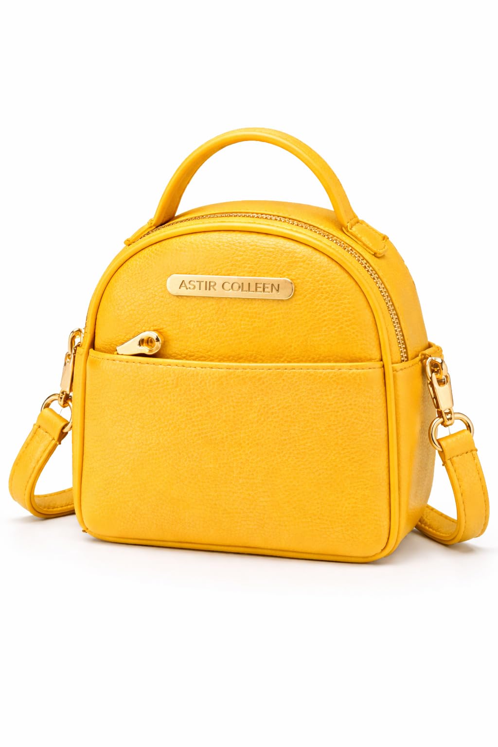 astir colleen Aster Collen Mini Backpack for Women, Black, Faux Leather, Daily Use, Gold-Tone Hardware, Crossbody Strap-picture-30