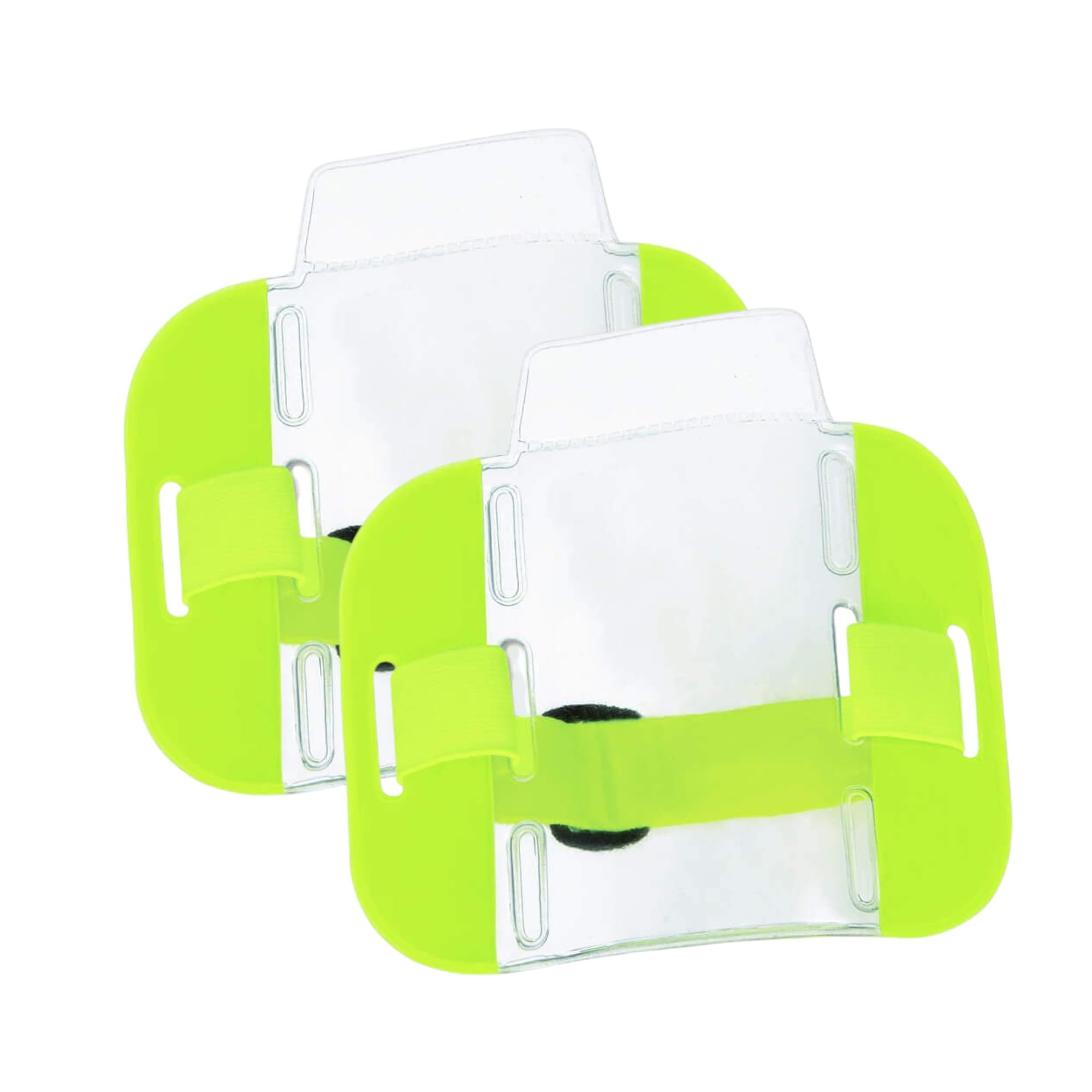 Hi Vis SIA Badge Holder - Adjustable, Stretchy Armband Security Badge Holder for Security Guards, Bouncers, Door Supervisors, Event Stewards, Yellow Hi Viz - ALG ID Cards (Hi-Vis (2 Pack))
