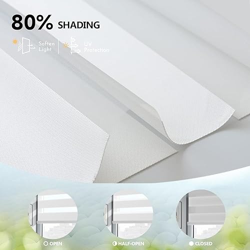 Miniatura 10 de ACMEART Persianas enrollables sin cordón, persiana enrollable cebra con cenefa, persianas y persianas de cebra, más seguras para niños y mascotas,