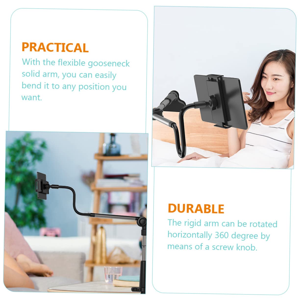 SOIMISS Soporte de Teléfono Flexible con Brazo Gooseneck para Streaming y Grabación para Dibujar y la Compatible con Móviles y Tablets