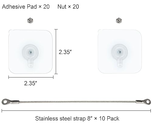 Miniatura 5 de Paquete de 10, kit de anclajes de muebles de 8 pulgadas a prueba de bebés, correas adhesivas de seguridad para TV para evitar caídas y antipuntas,