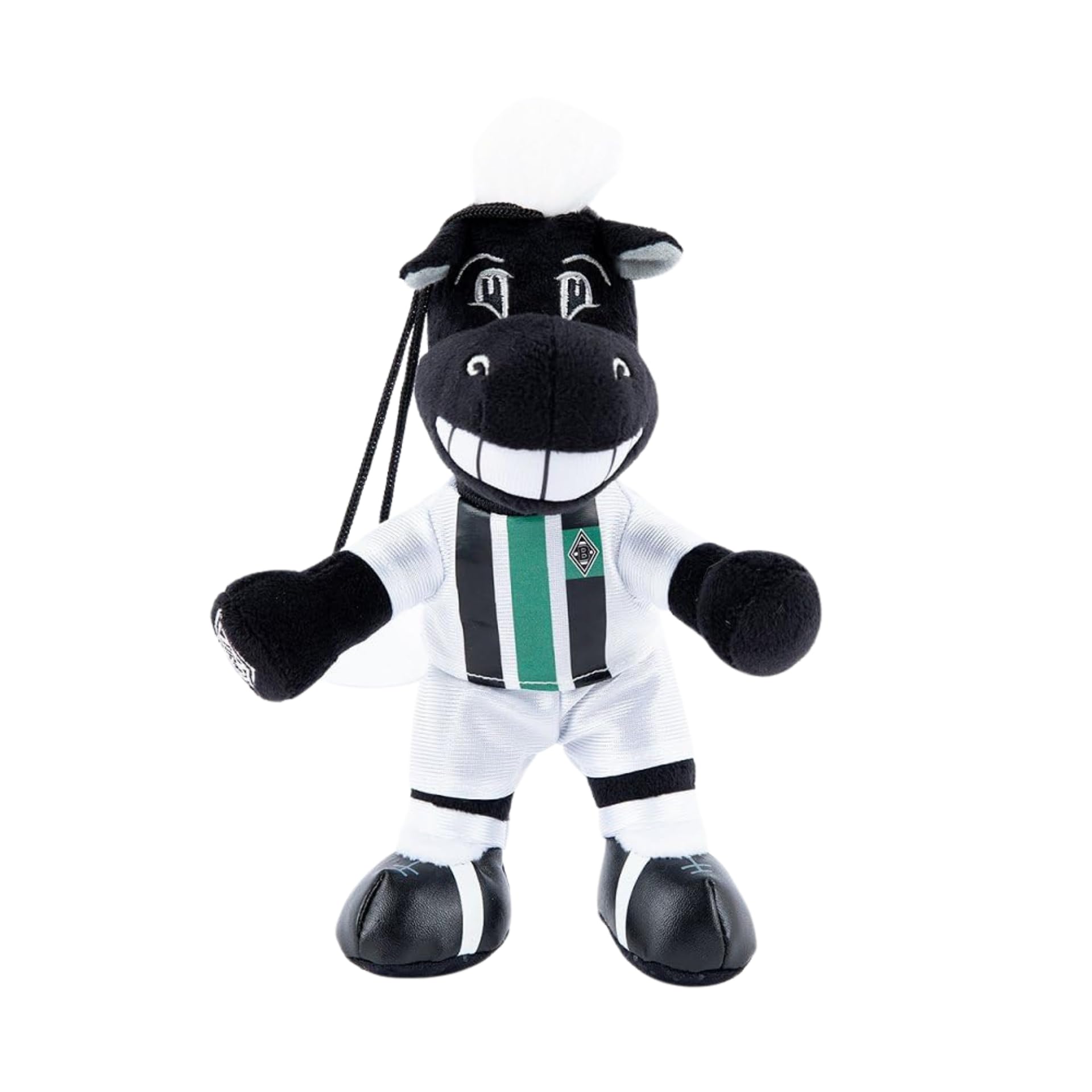 Borussia Mönchengladbach Peluche "Jünter", 20 cm, articolo ufficiale per fan del puledro | mascotte peluche | decorazione per auto e finestre per fan