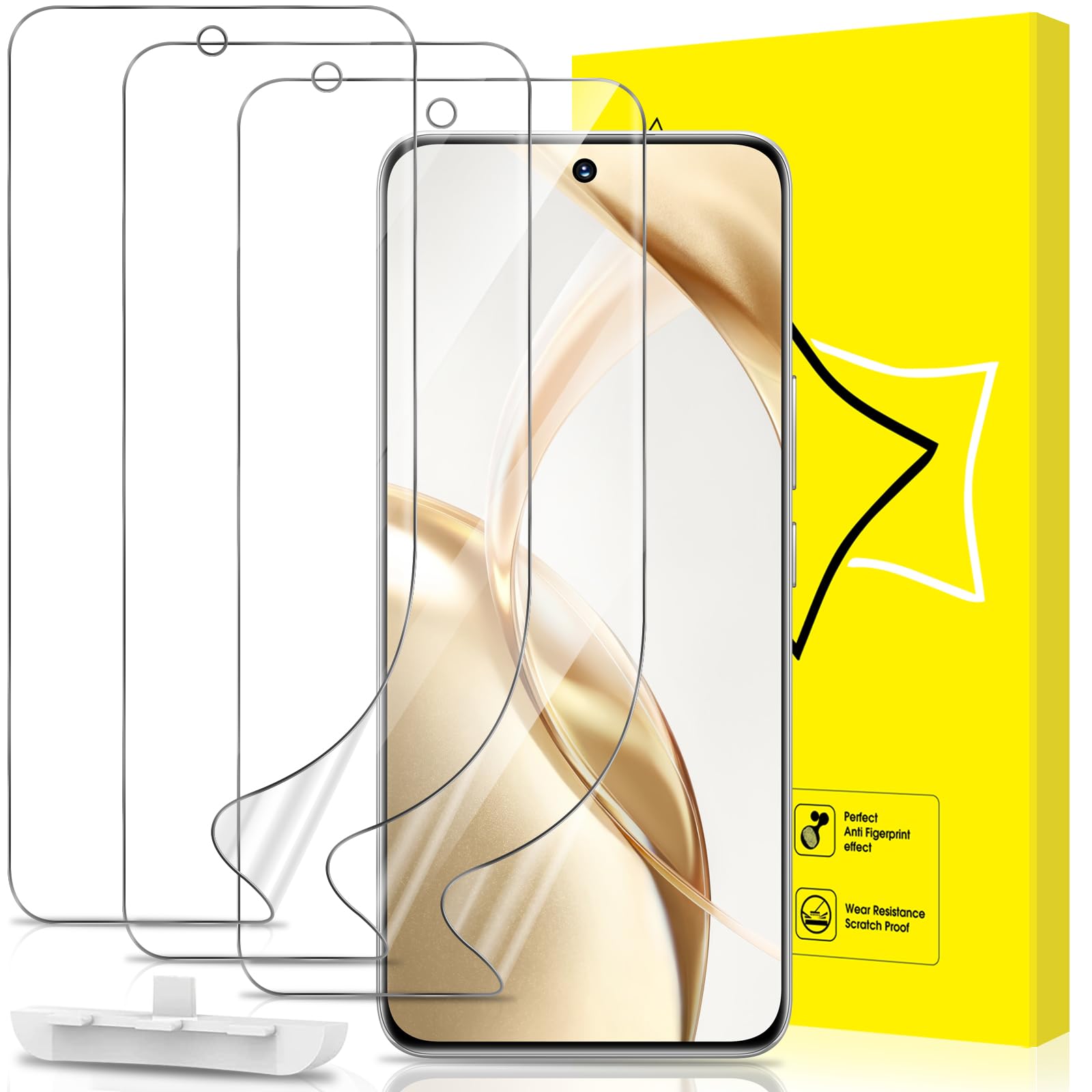 GiiYoon 3 PACK Screen Protector for Honor 200 Flexible TPU Film [Support Fingerprint Touch] [HD Full Coverage] [Easy Installation] [Scratch Resistant]