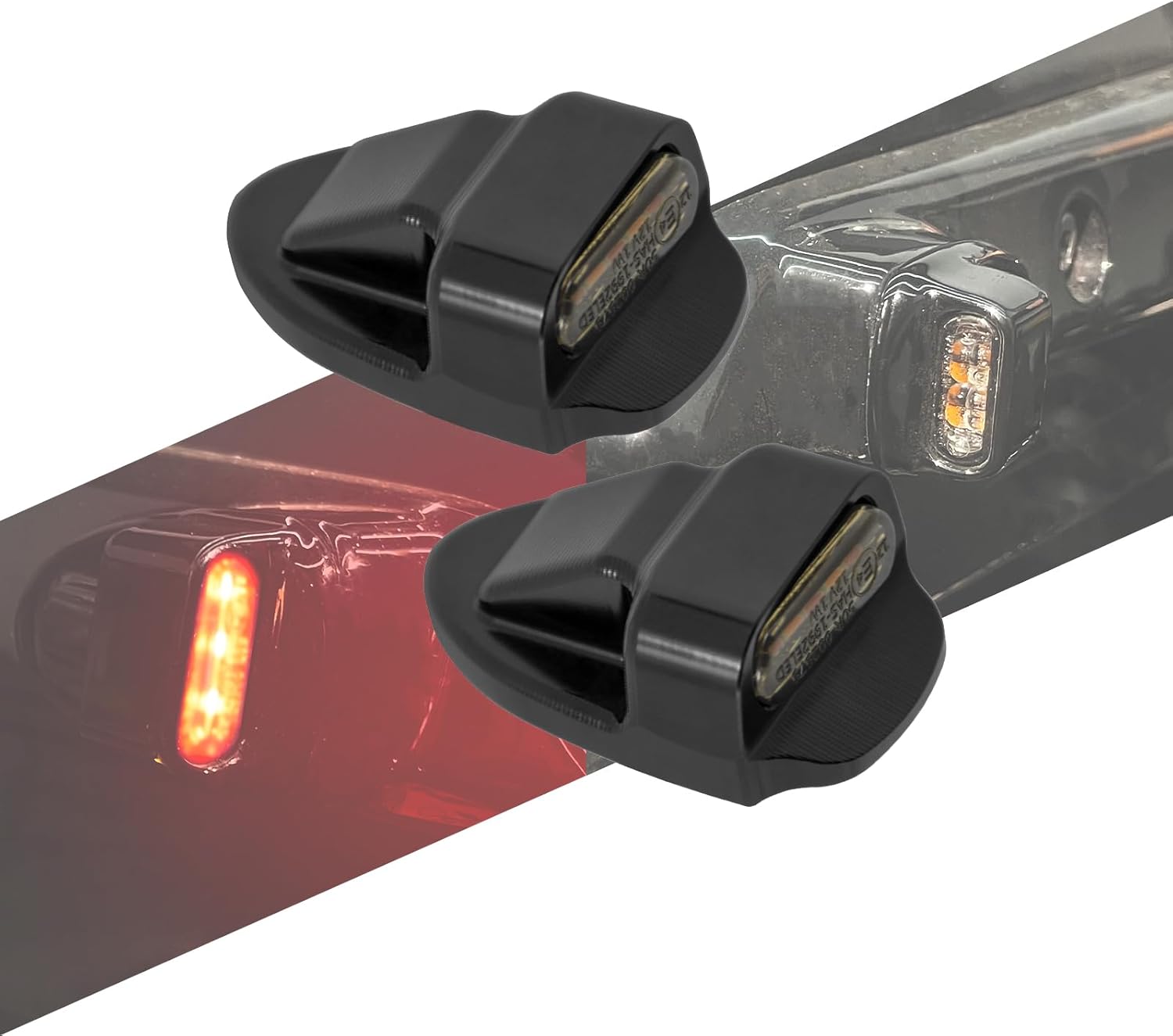 Motorcycle LED Turn Signal Light Tail Light Rear Indicator Lights Mini Fit for Harley Sportster Nightster 975 2021-2023 Black, HCUSLA021201