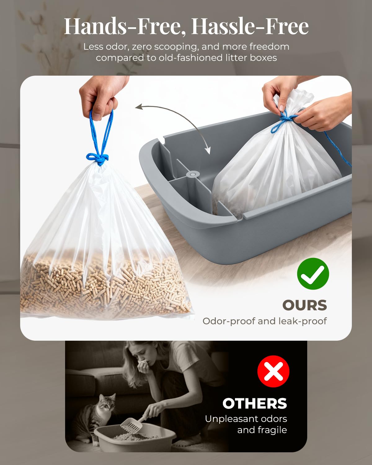 TAIFA Caja de arena autolimpiable con control de aplicación, caja de arena automática abierta para múltiples gatos con sensores de seguridad, eliminación de residuos sin olor, incluye bolsas de basura