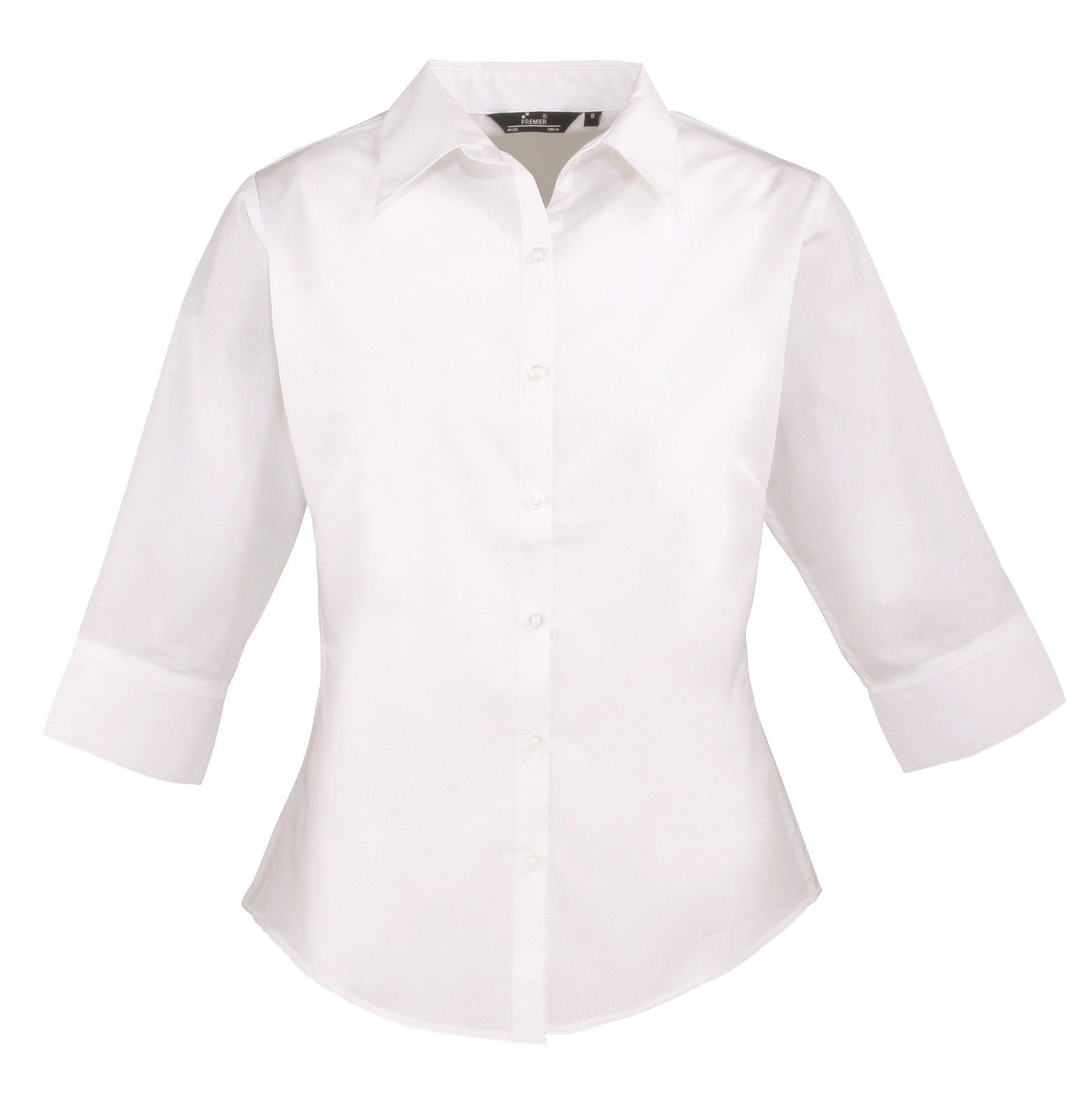 Premier Workwear Ladies 3/4 Sleeve Poplin Blouse White 26