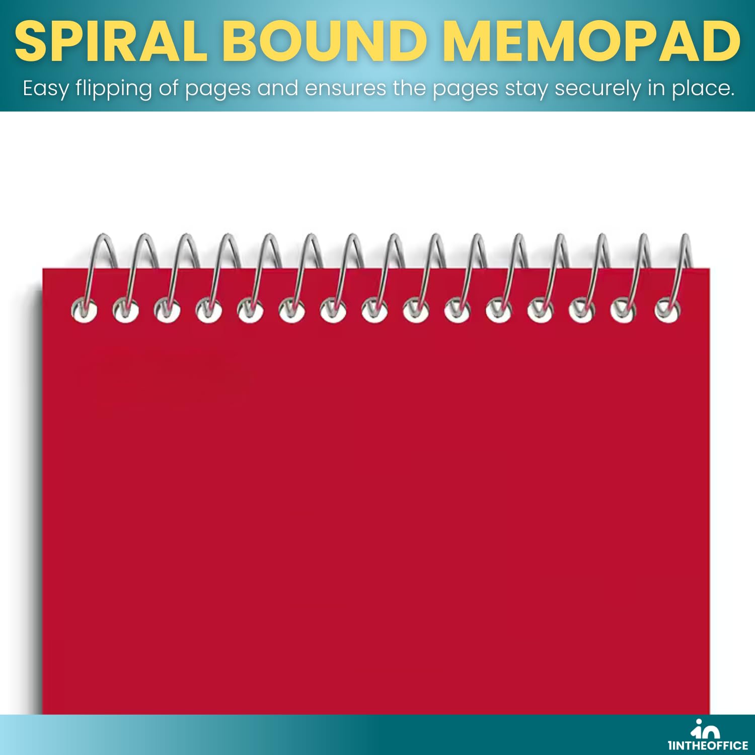 1InTheOffice Wirebound Memo Pads, 4" x 6", College, Assorted, 50 Sheets/Pad, (5 Pads) - Image 5