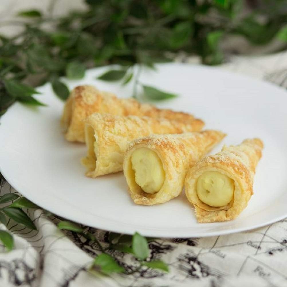 Tebery 30 Pcs Lady lock forms,Stainless Steel Pastry Cream Horn Molds,Free Standing Cone Shape