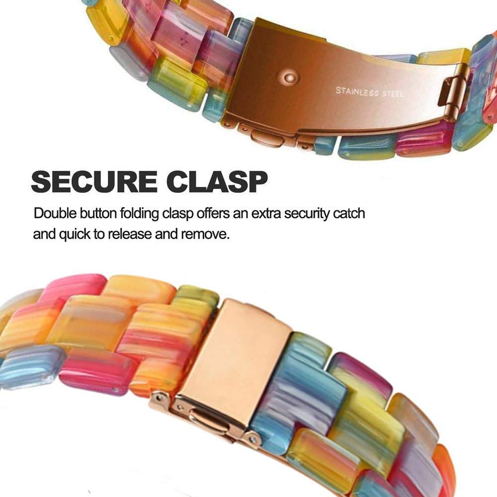 DEALELE Bands Compatible with Apple Watch 49mm 46mm 42mm 45mm 41mm 44mm 40mm 38mm, Colorful Resin Replacement Strap for iWatch Series 10/9 / 8/7 / 6/5 / 4/3 / Ultra/SE Women Men — view 3