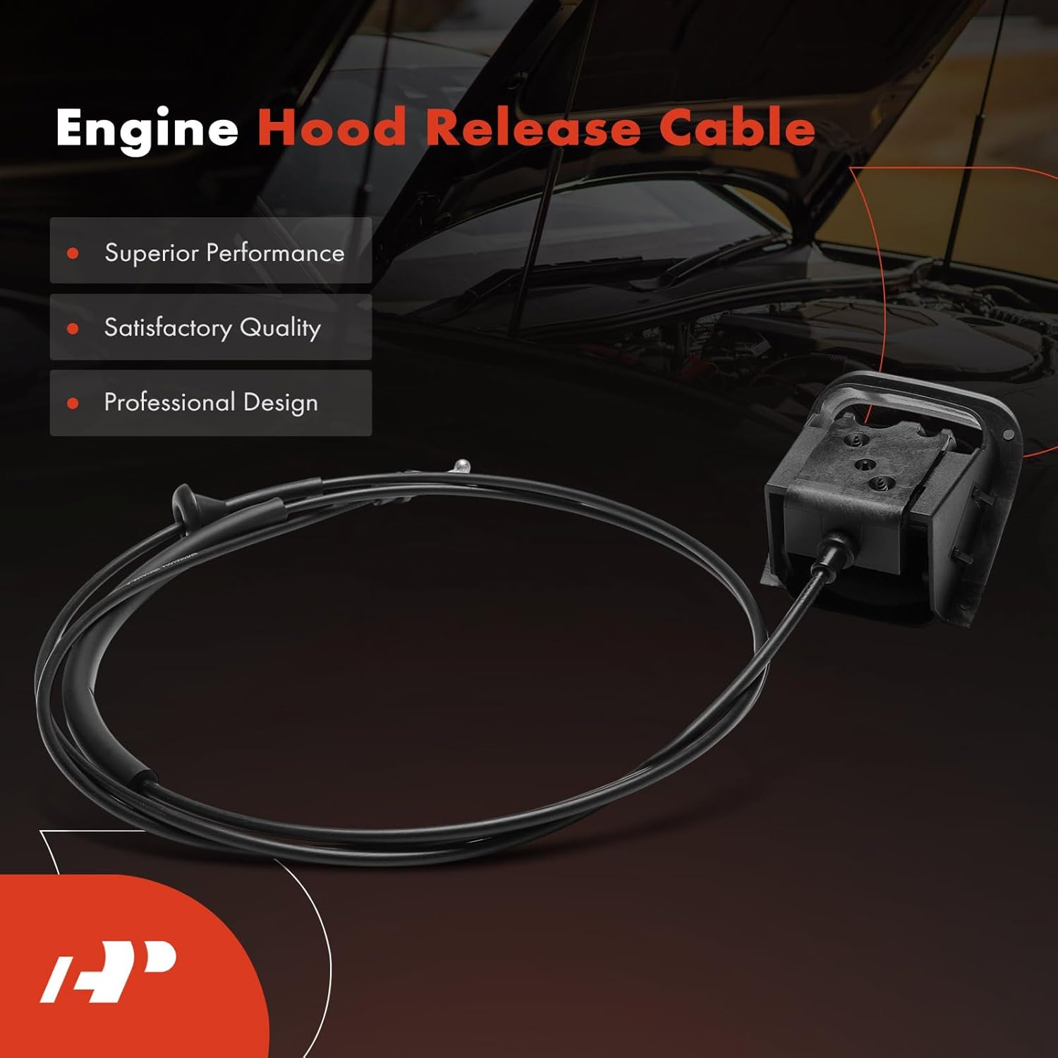 A-Premium Front Hood Latch Release Cable with Handle Compatible with Ford Fusion 2010-2012 & Lincoln MKZ 2010-2012 & Mercury Milan 2010-2011, 88.3 Inch