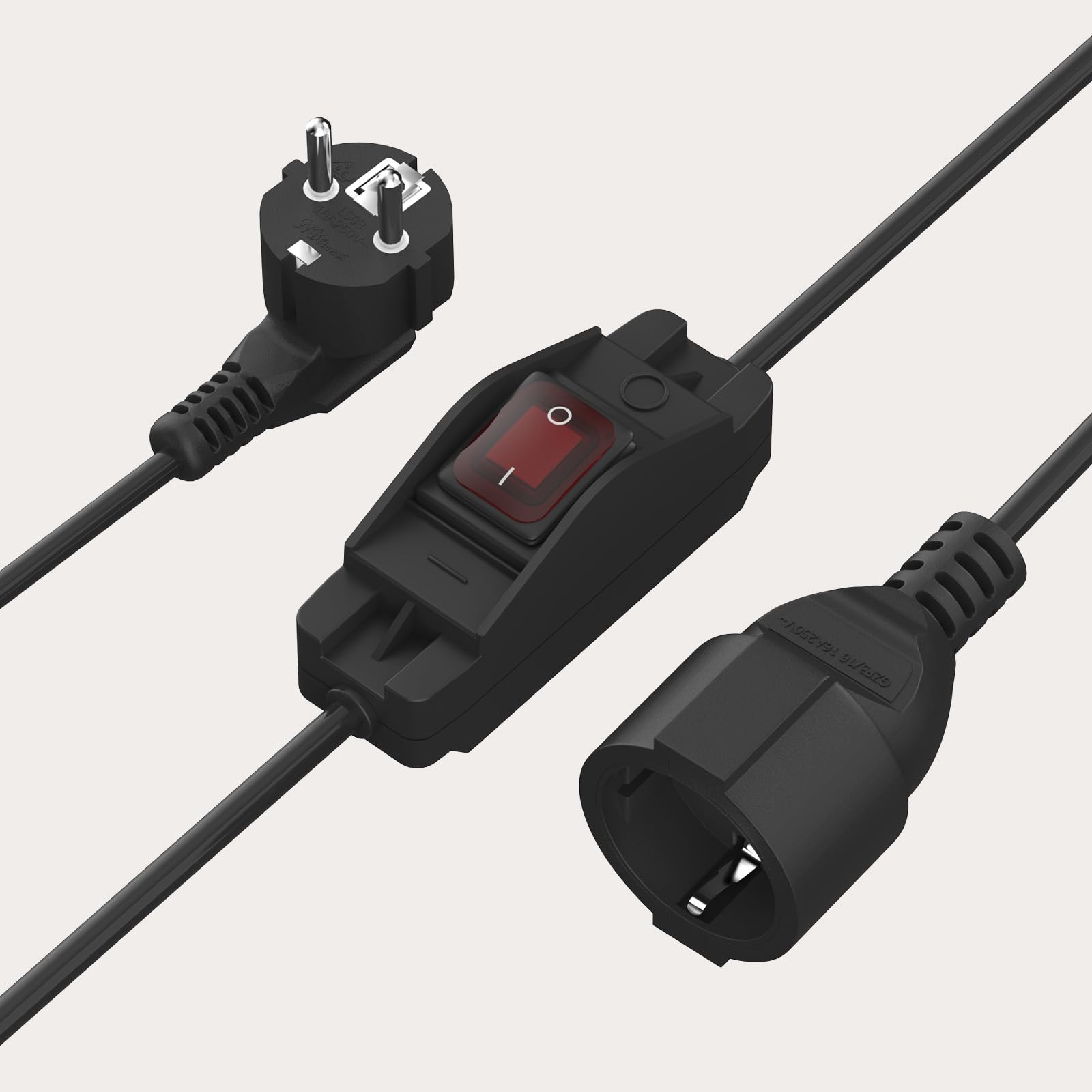 Cable de Prolongation 7M, Cable de Prolongation avec commutateur, pour Chambre à Coucher, Maison, Bureau (250V/16A)