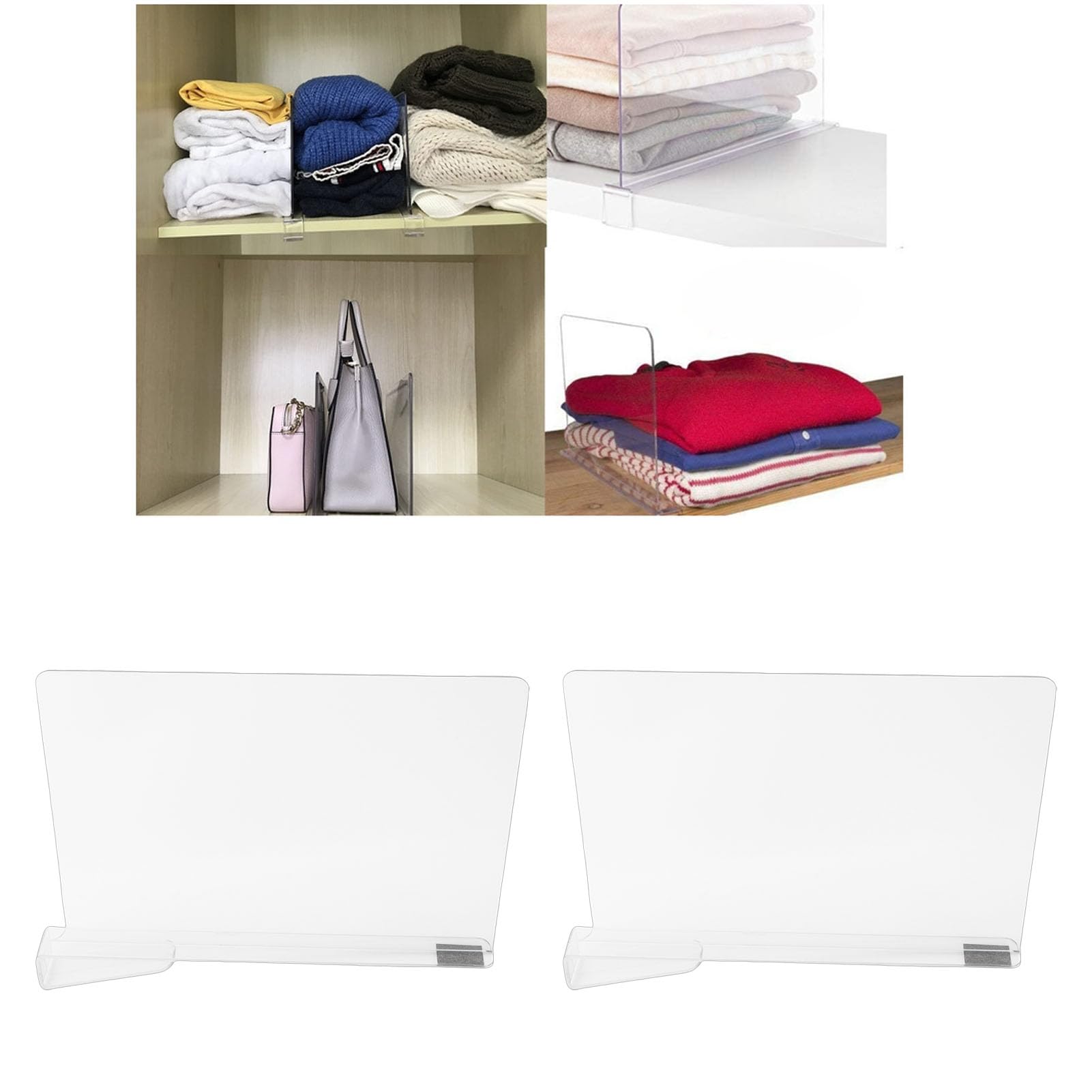 Armario Estante Divisor Bolsa Organizador de Almacenamiento Mascota Monedero Transparente Armario Armario Organizado Estante Separador para Armarios Libros Estantes Bolsos