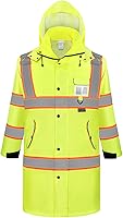 TICONN ANSI Class 3 High Visibility Reflective Rain Jacket - Waterproof Safety Trench Coat for Construction & Traffic