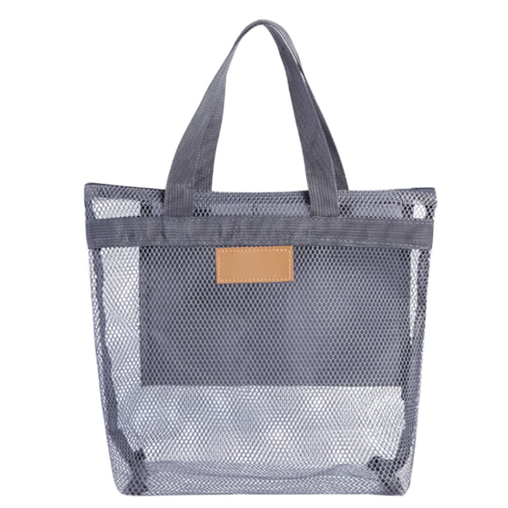 Trrymbbe Mesh Shower Caddy Portable Hanging Quick Dry Bath Tote Organizer for Beach Swimming GreyPortable Bathtub Bag