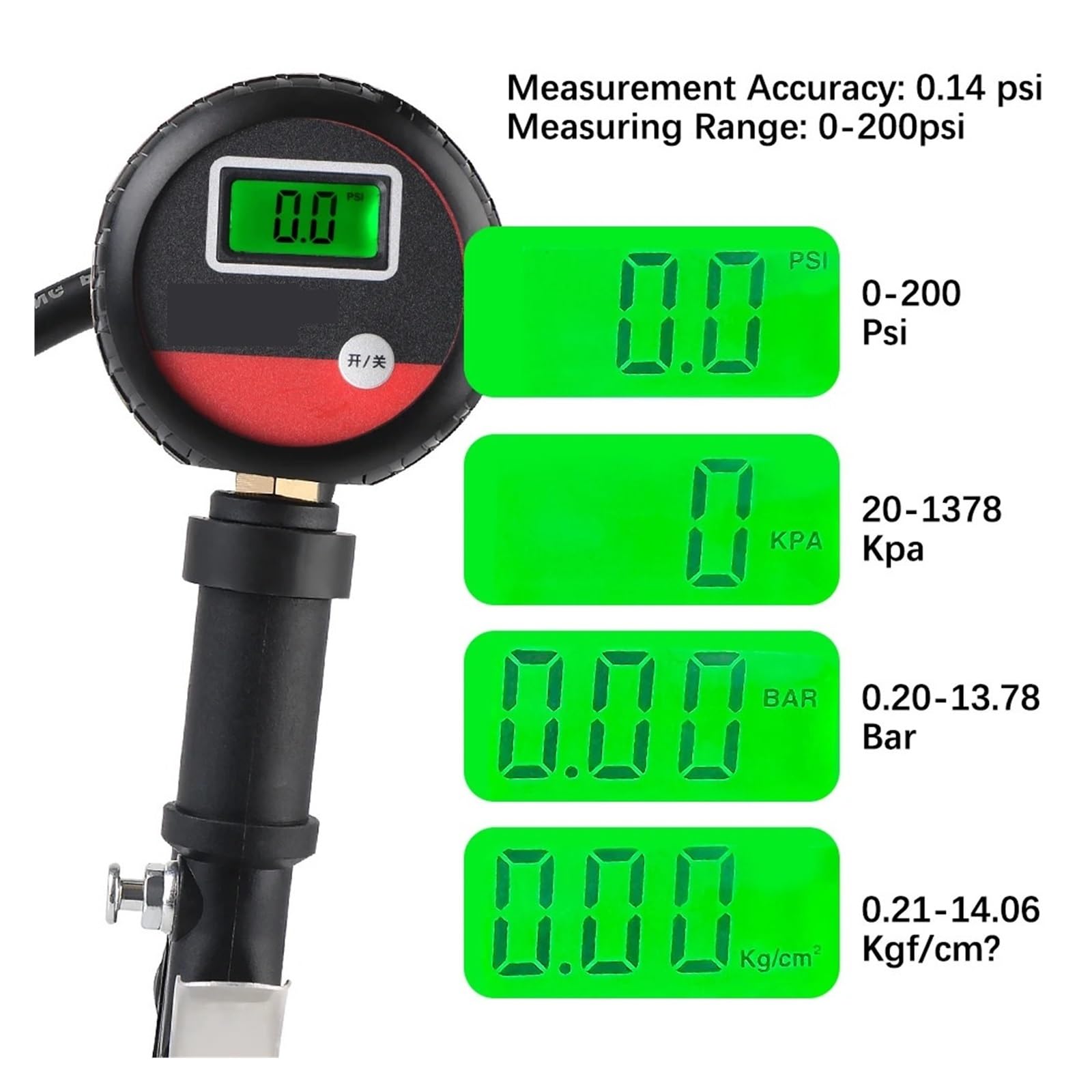 Manometro Digitale per Pressione Pneumatici L+C+D Tester Digitale for Pneumatici for Camion, Veicoli, motociclette, Accessori for Test di Pressione Pneumatici for Auto