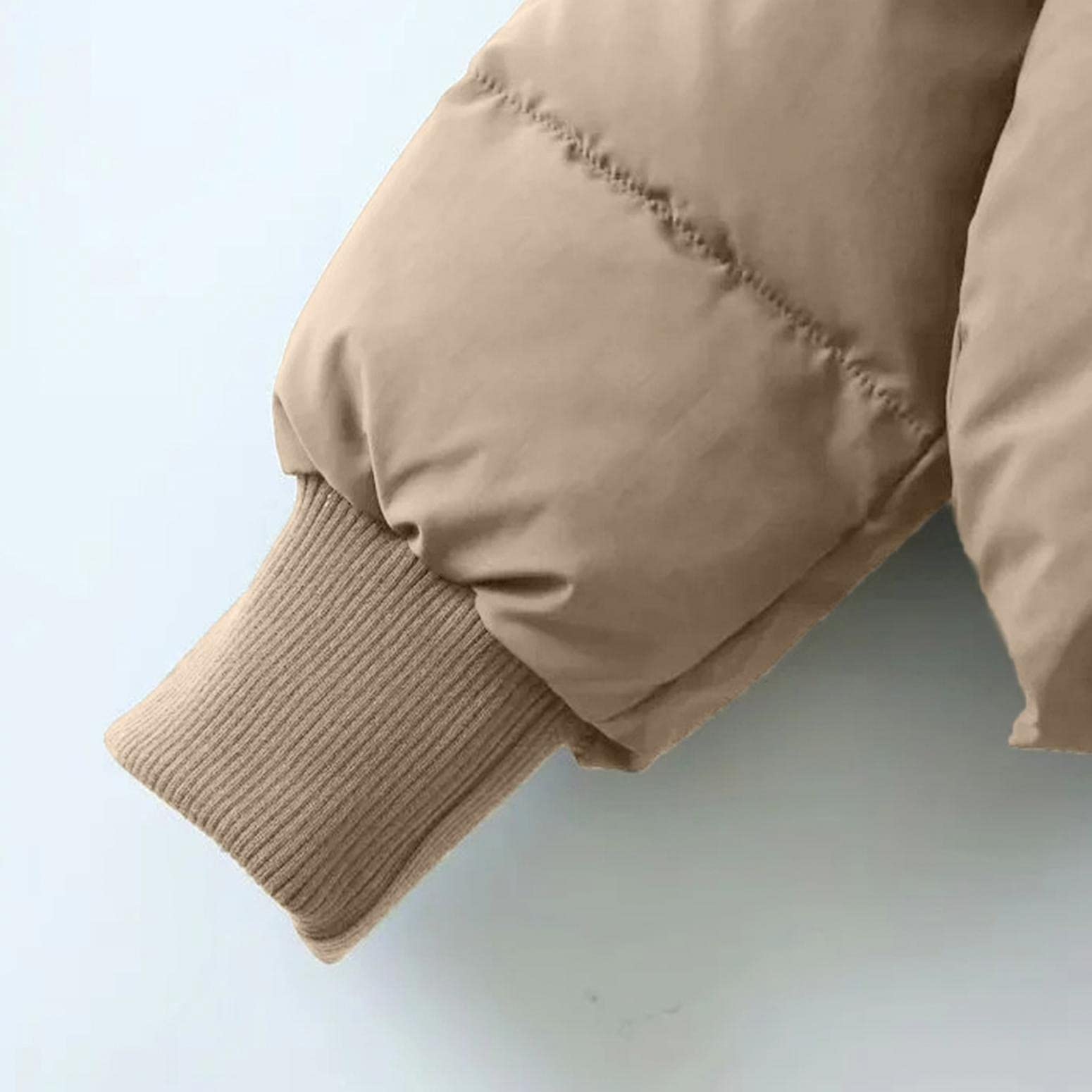 Piumino da donna, leggero, invernale, caldo, con chiusura lampo, per il tempo libero, traspirante, antivento, giacca trapuntata, giacca softshell, cachi, M