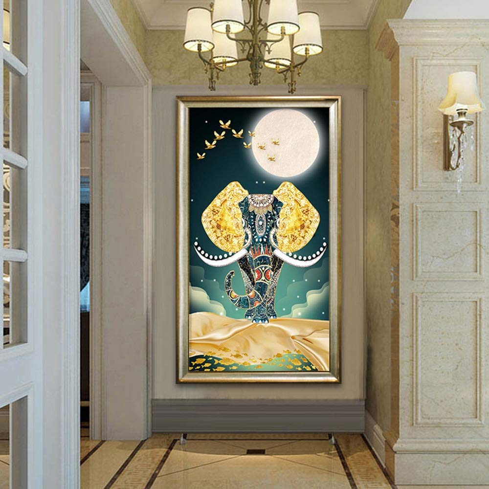 Kreuzstich-Set 'Goldene Rose' – Mit Rahmen, 70x140 Cm, Für Wanddekoration