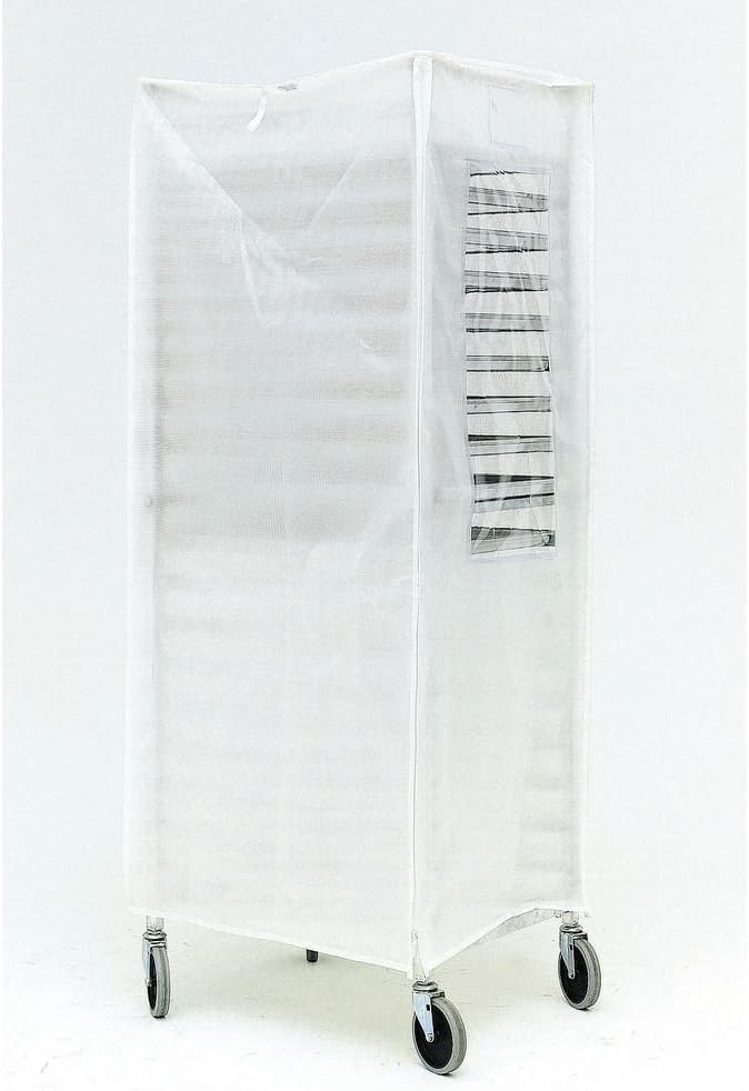 White Pan Rack Cover w/ Zipper, 23 x 28 x 62"