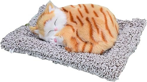 KKUSSOLL Decoraciones de coche en el interior de lindos animales de peluche de gato de imitación, interesante adorno de gatito naranja esponjoso que