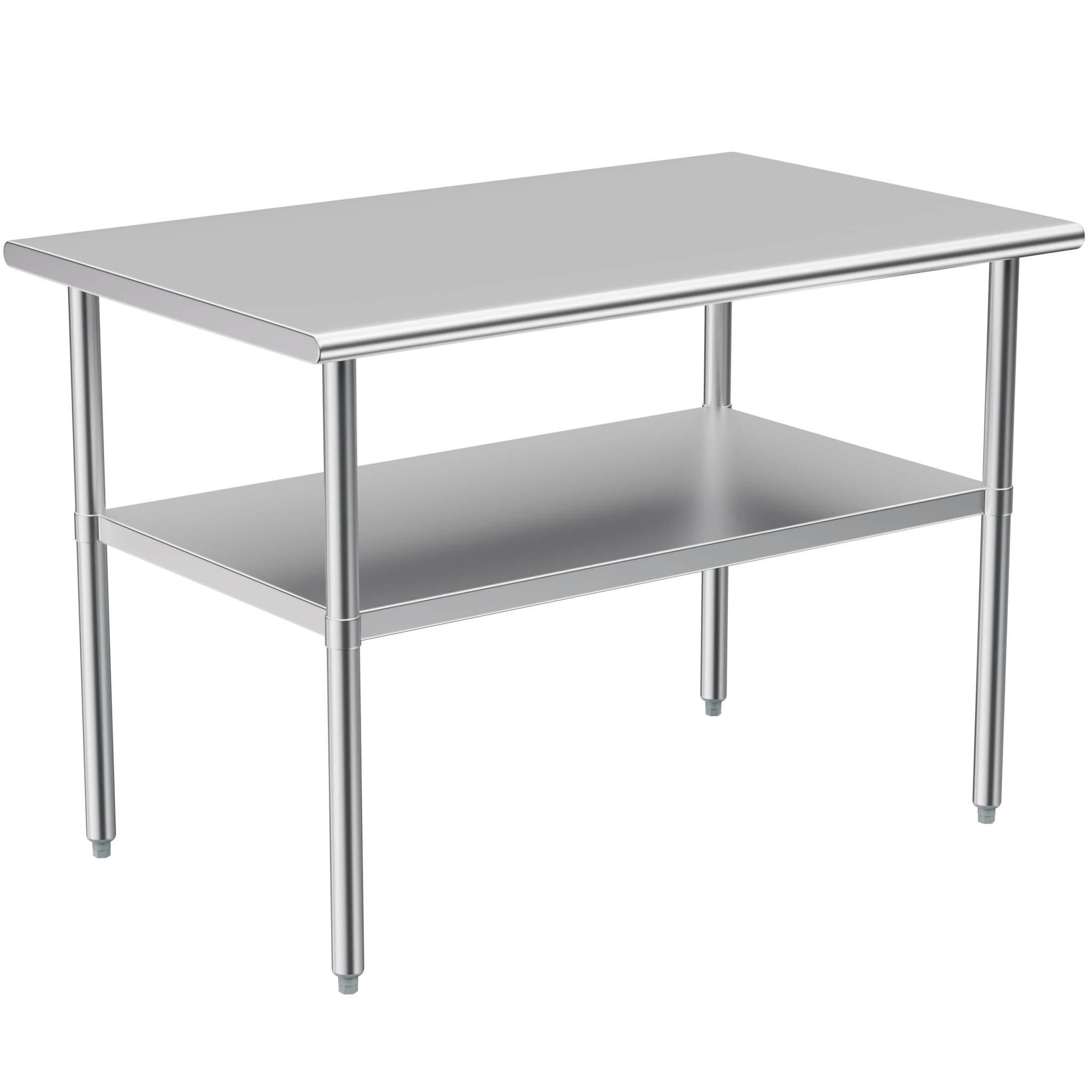 Stainless Steel Table for Prep &amp; Work, 30x48 Inches, Metal Commercial Heavy Duty Table with Adjustable Under Shelf for Restaurant, Home and Hotel