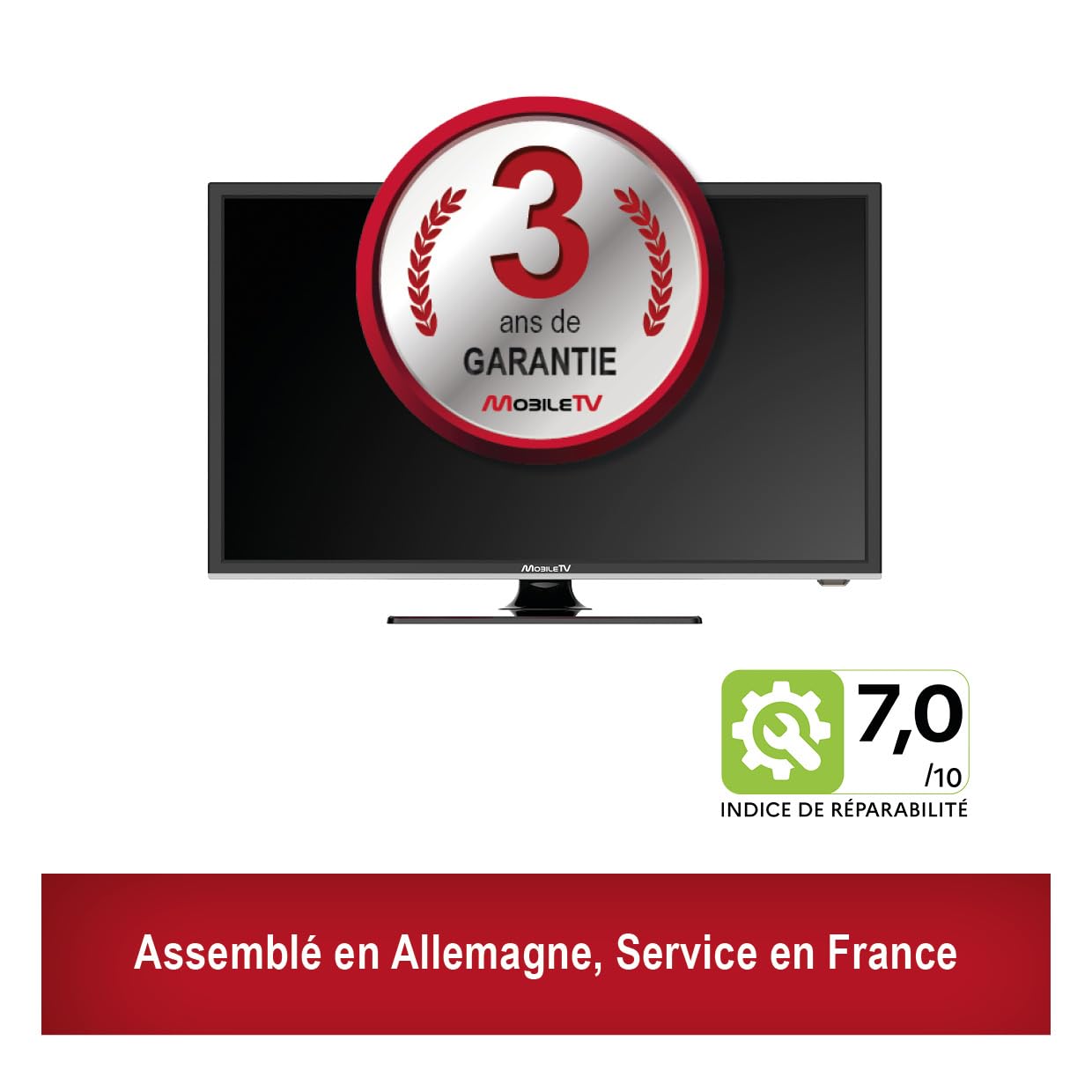 Smart WebOS 22'' SD3 (L) - 55 cm - 12V / 24 V / 230V - TV CONNECTE pour Camping Car/Caravanes/WiFi - Bluetooth - Lecteur DVD - Triple Tuner - Garantie 3 Ans