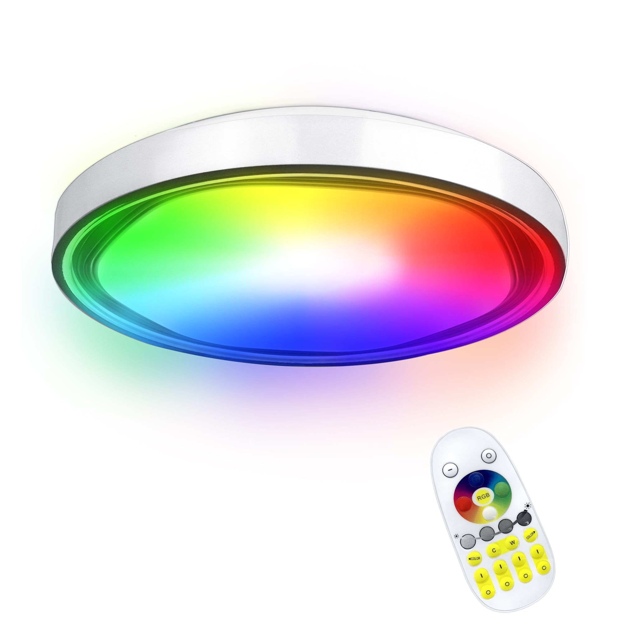 YRHome 60W Lampada da soffitto LED Lampada da soffitto in acrilico Ø50CM Dimmerabile RGB con telecomando 2800-6500K Illuminazione da soffitto creativa rotonda per camera da letto, soggiorno, cucina