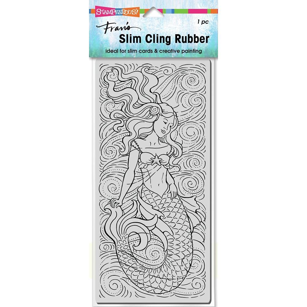Stampendous Cling Rubber Stamp Mermaid, Grey