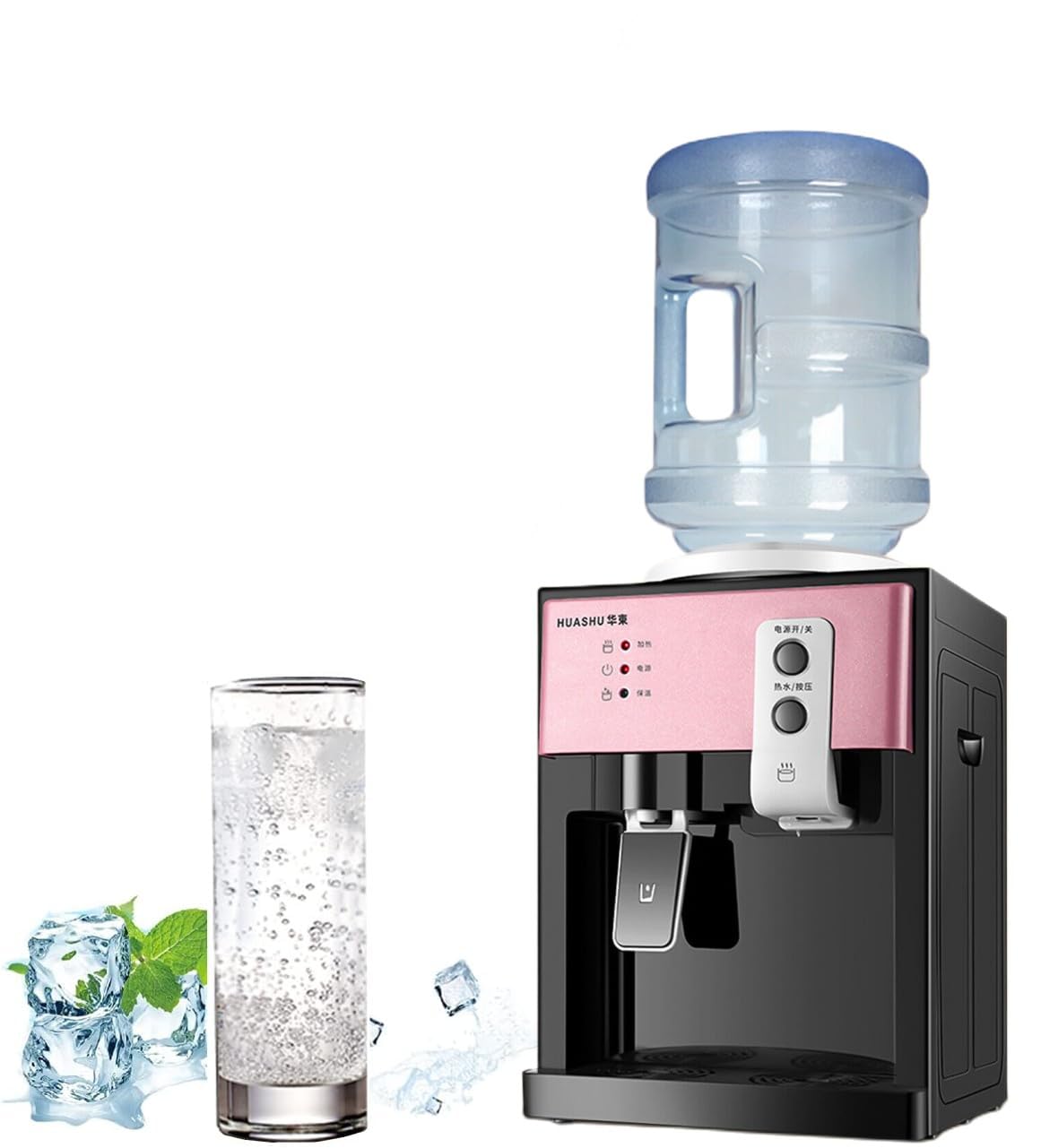 Top Loading Water Cooler Dispenser, Desktop Electric Hot and Cold Dispenser with 3 Temperature Settings, 5 Gallon Desktop Electric Hot Cold Water Dispenser?Rose Gold?