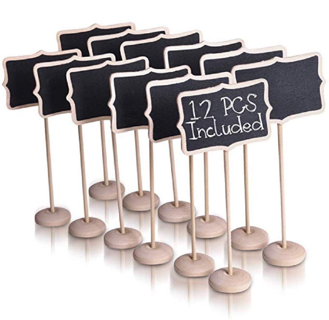 zmgmsmh Mini Chalkboard Signs for Food with Stand - Set of 12 ...