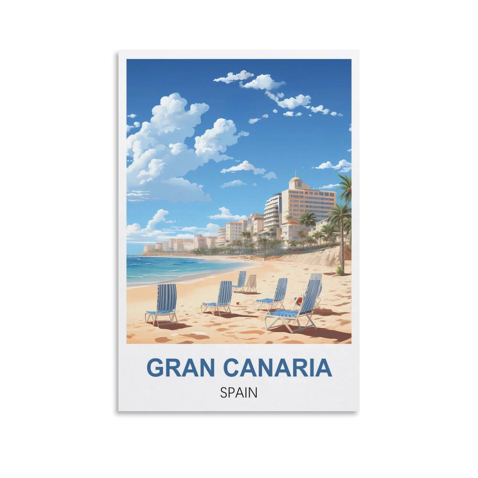 Nprzm A335 Metal Signs Gran Canaria Spain Tin Signs Painting Cafe Opera House Art Wall Decoration Plaque 15X30cm