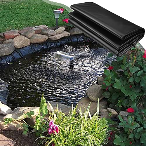 QQXY 0.2MM Pond Liner,Easy Cutting Underlayment Pond Liners,Black Rubber Pond Tarp,HDPE Pond Skins for Fish Ponds Stream Fountain Water Garden (Battery *1 : 9x9m/29.5x29.5ft)