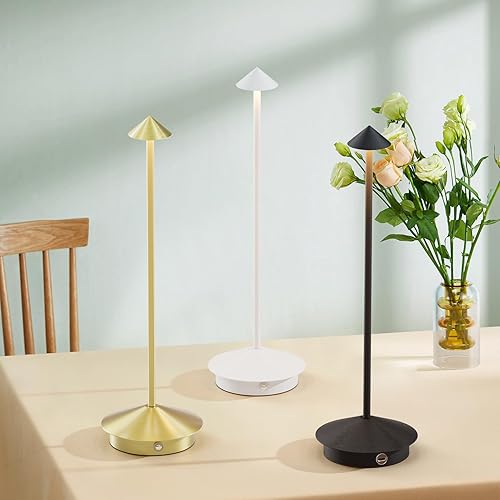 Miniatura 9 de Paquete de 2 lámparas de mesa LED recargables de 6000 mAh, inalámbricas, 3000K-6000K, lámparas táctiles de atenuación continua con función de