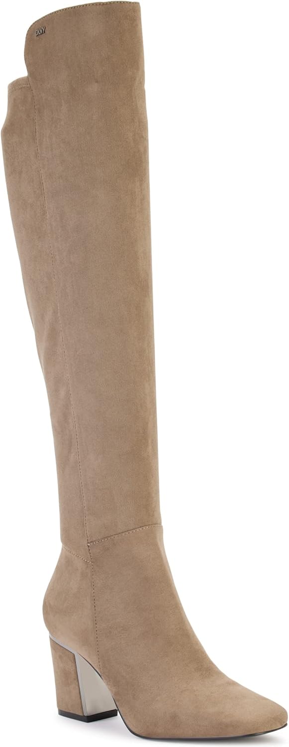 DKNY Women's Knee-high Classic Heeled Boot, LT MLTRY, 6