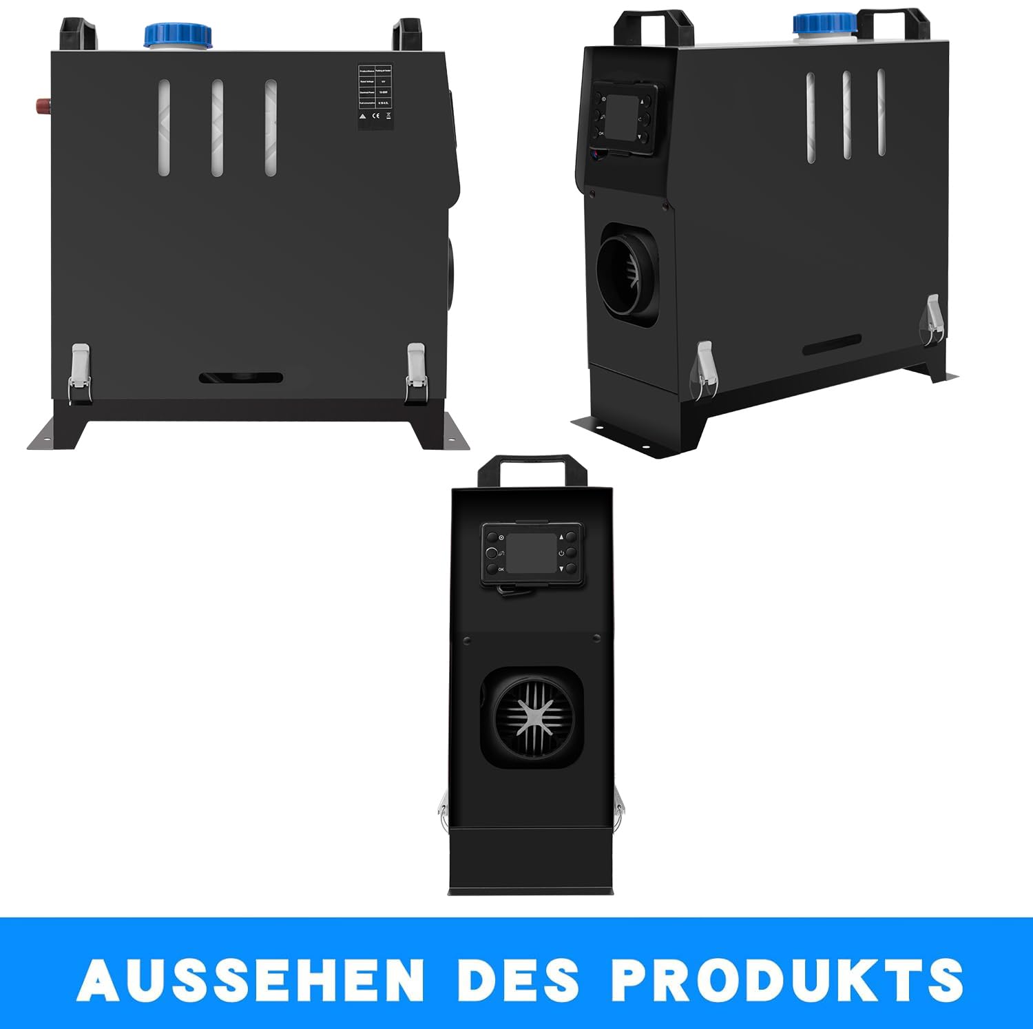 Standheizung Diesel, 12V 8KW Standheizung, Diesel Lufterhitzer, Luft Dieselheizung, LCD Schalter u. Fernbedienung Schwarzfür Auto RV Boot KFZ PKW Wohnmobil Rot (8KW-Schwarz)